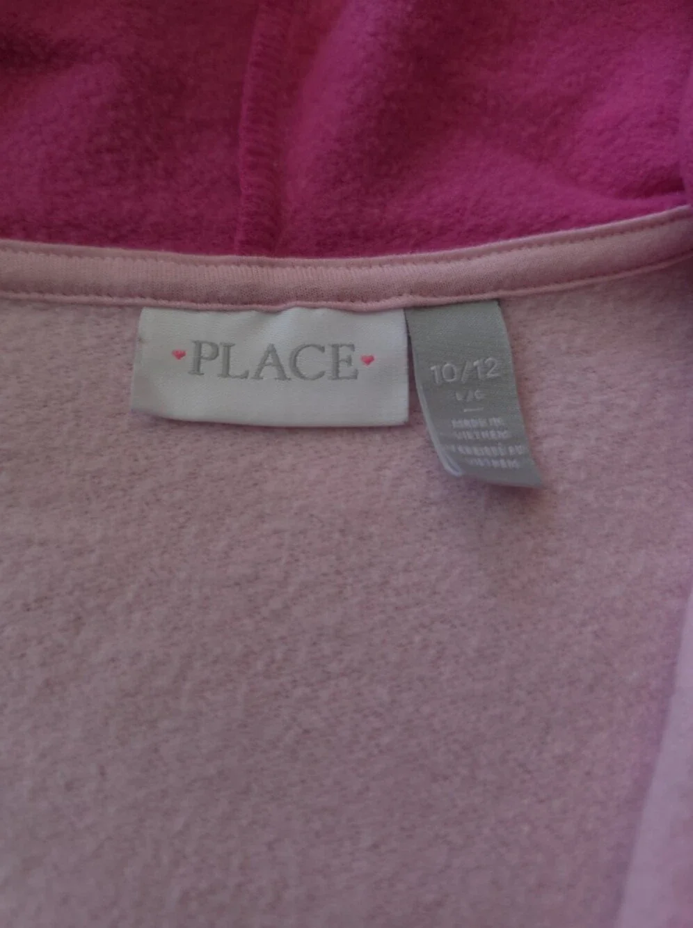 The Children's Place Pink & Hot Pink Zip-Up Hoodie with Graphic YL (10/12)